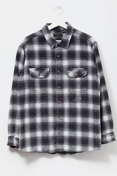 Vintage Y2K Plaid Black & White Heavyweight Cotton Button Up Shirt