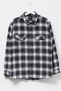 Vintage Y2K Plaid Black & White Heavyweight Cotton Button Up Shirt