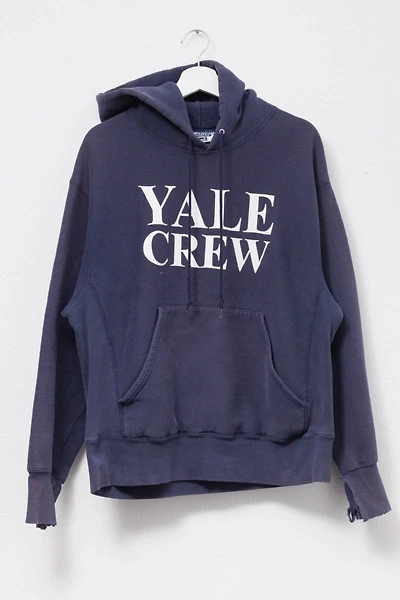 Vintage 1990s Distressed Yale Crew Reverse Weave Hoodie Sweatshirt