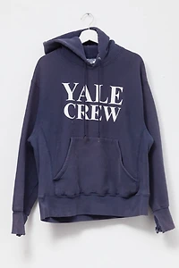 Vintage 1990s Distressed Yale Crew Reverse Weave Hoodie Sweatshirt