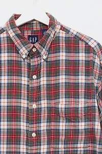 Vintage 1990s GAP Red Plaid Cotton Button Up Shirt