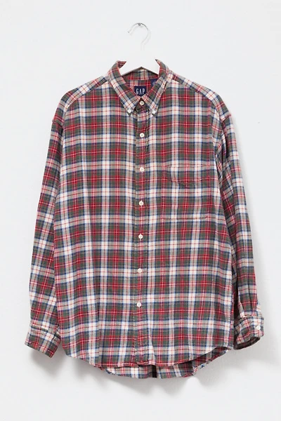 Vintage 1990s GAP Red Plaid Cotton Button Up Shirt