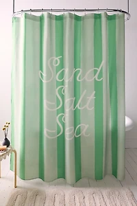 Sand Salt Sea Striped Patterned Shower Curtain