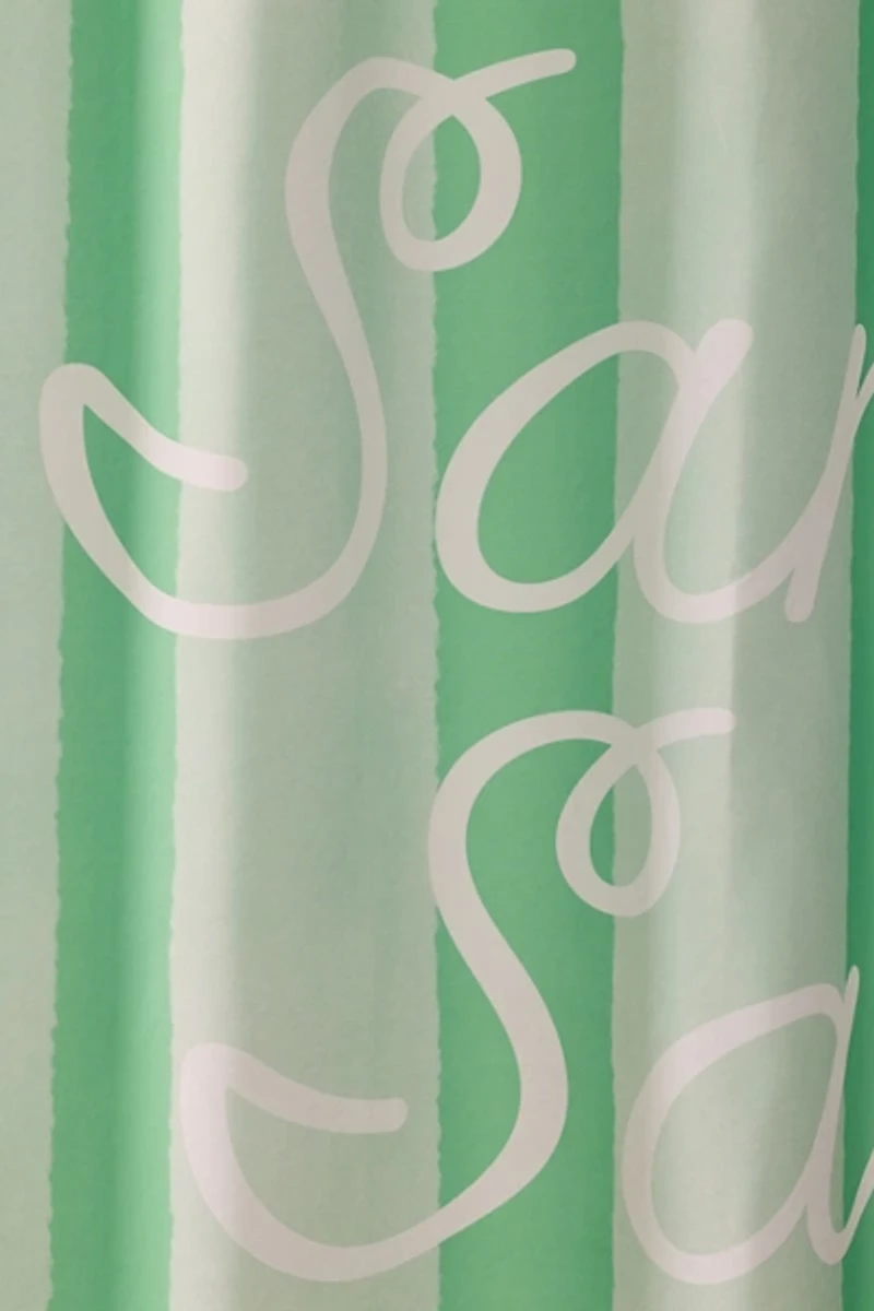 Sand Salt Sea Striped Patterned Shower Curtain