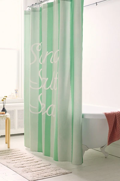 Sand Salt Sea Striped Patterned Shower Curtain
