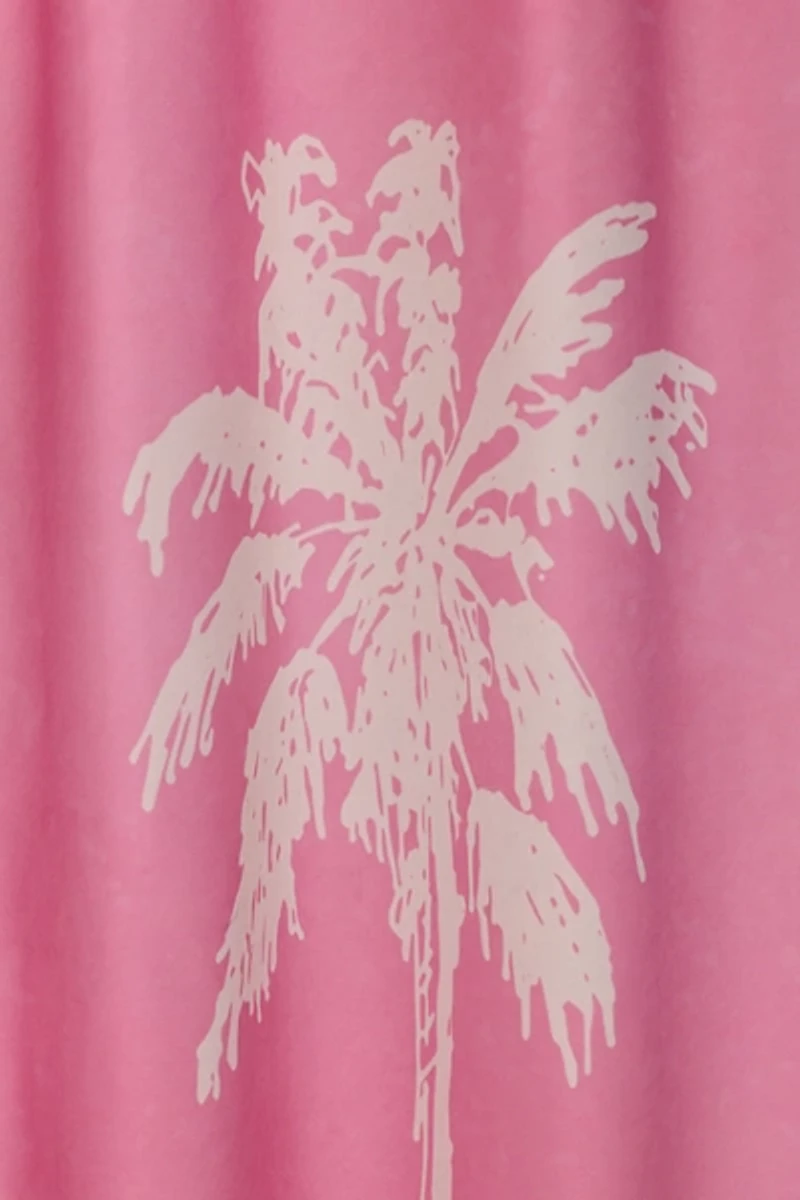Pink Palm Trees Printed Shower Curtain