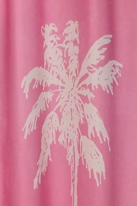 Pink Palm Trees Printed Shower Curtain