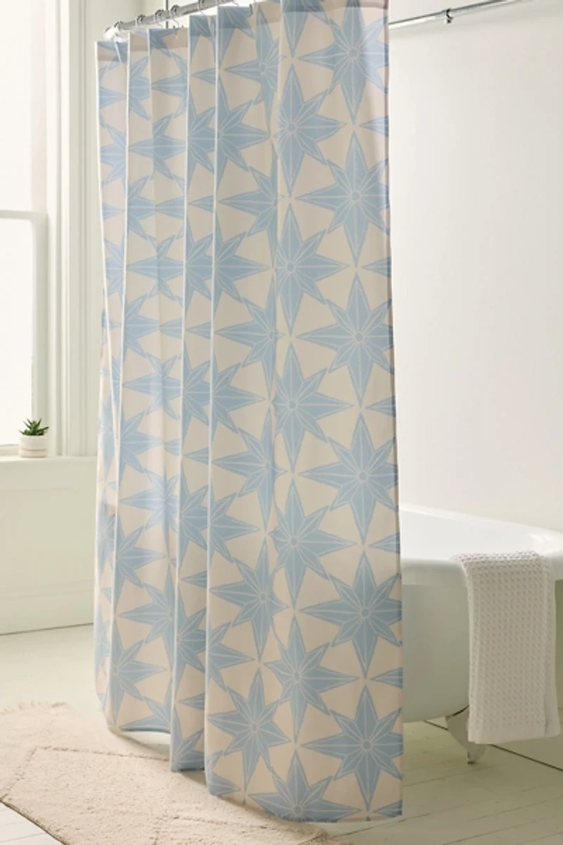 Paper Stars Patterned Shower Curtain