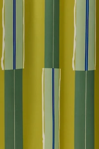 Electric Chartreuse Striped Patterned Shower Curtain