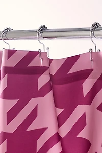 Houndstooth Patterned Shower Curtain