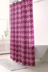 Houndstooth Patterned Shower Curtain