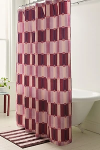 Rounded Striped Patterned Shower Curtain