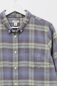 Vintage Y2K L.L. Bean Blue & Green Plaid Cotton Button Up Shirt