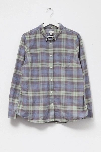 Vintage Y2K L.L. Bean Blue & Green Plaid Cotton Button Up Shirt
