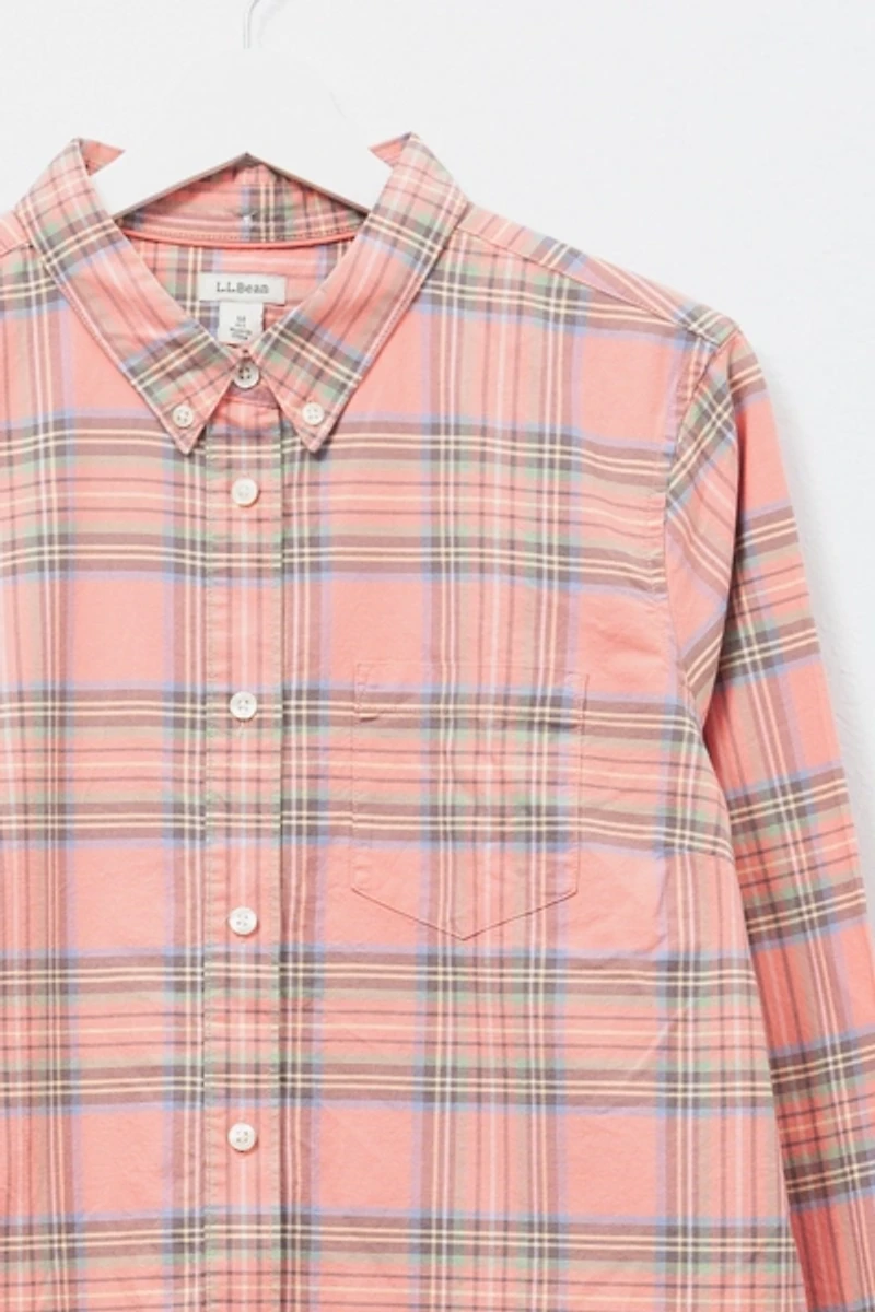 Vintage Y2K L.L. Bean Pink Plaid Cotton Button Up Shirt