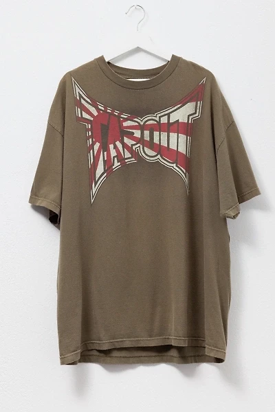 Vintage Y2K Tapout Oversized Green Graphic T-Shirt Made in USA