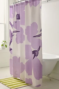 Gentle Flowers Patterned Shower Curtain