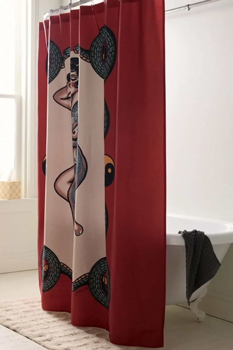 Jessica O. Peaceful Among Chaos Printed Shower Curtain