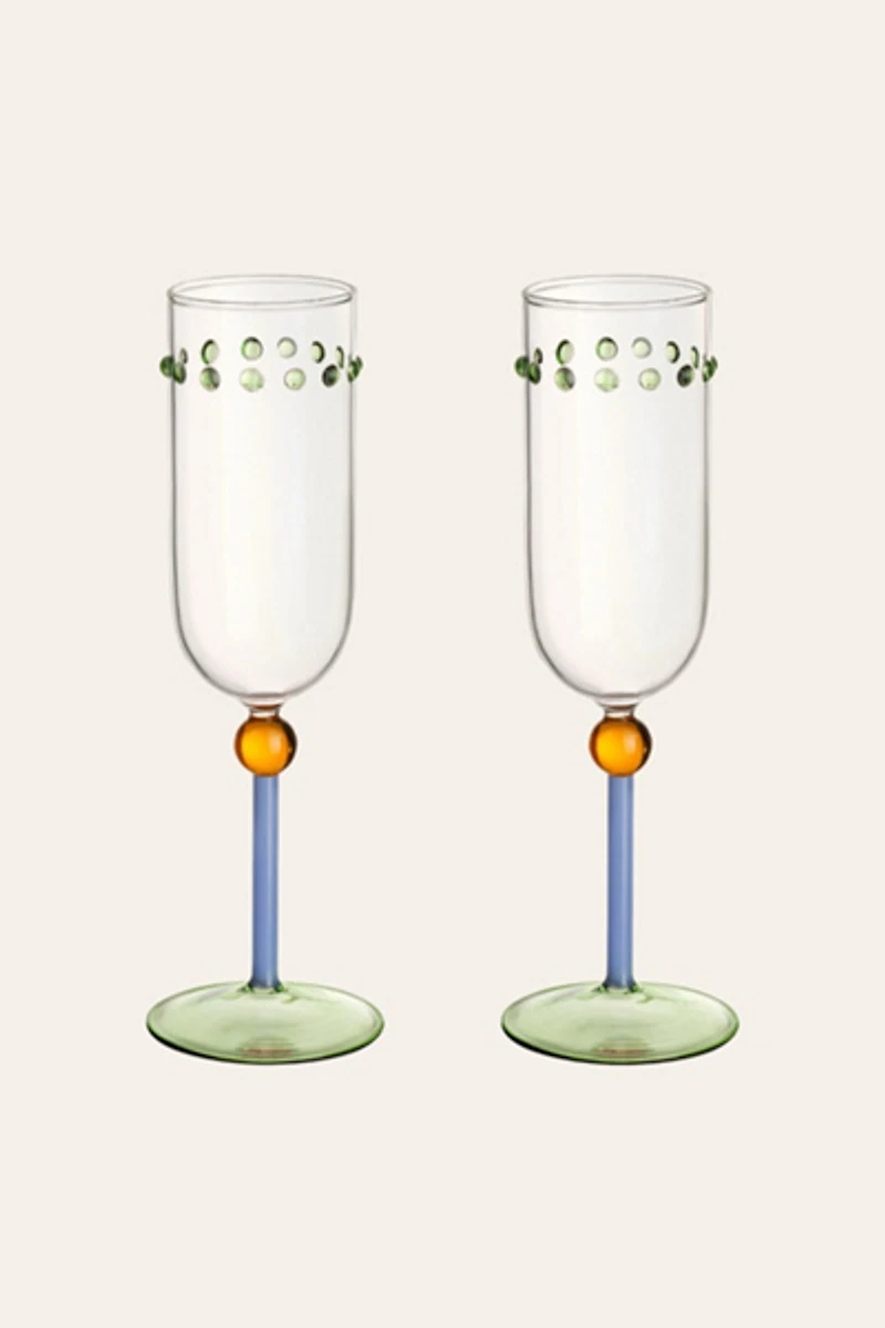 Zsa Zsa Zsu Henan Borosilicate Champagne Glass Set