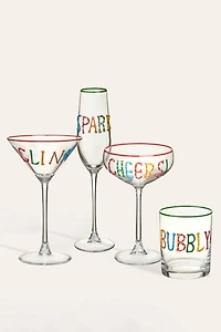 Zsa Zsa Zsu Loess Hand Printed Champagne Glass
