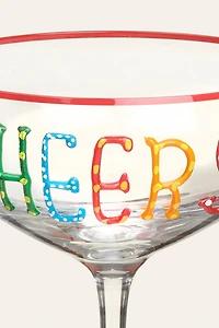 Zsa Zsa Zsu Loess Hand Printed Champagne Glass
