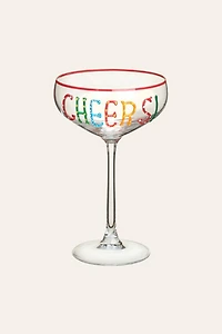 Zsa Zsa Zsu Loess Hand Printed Champagne Glass