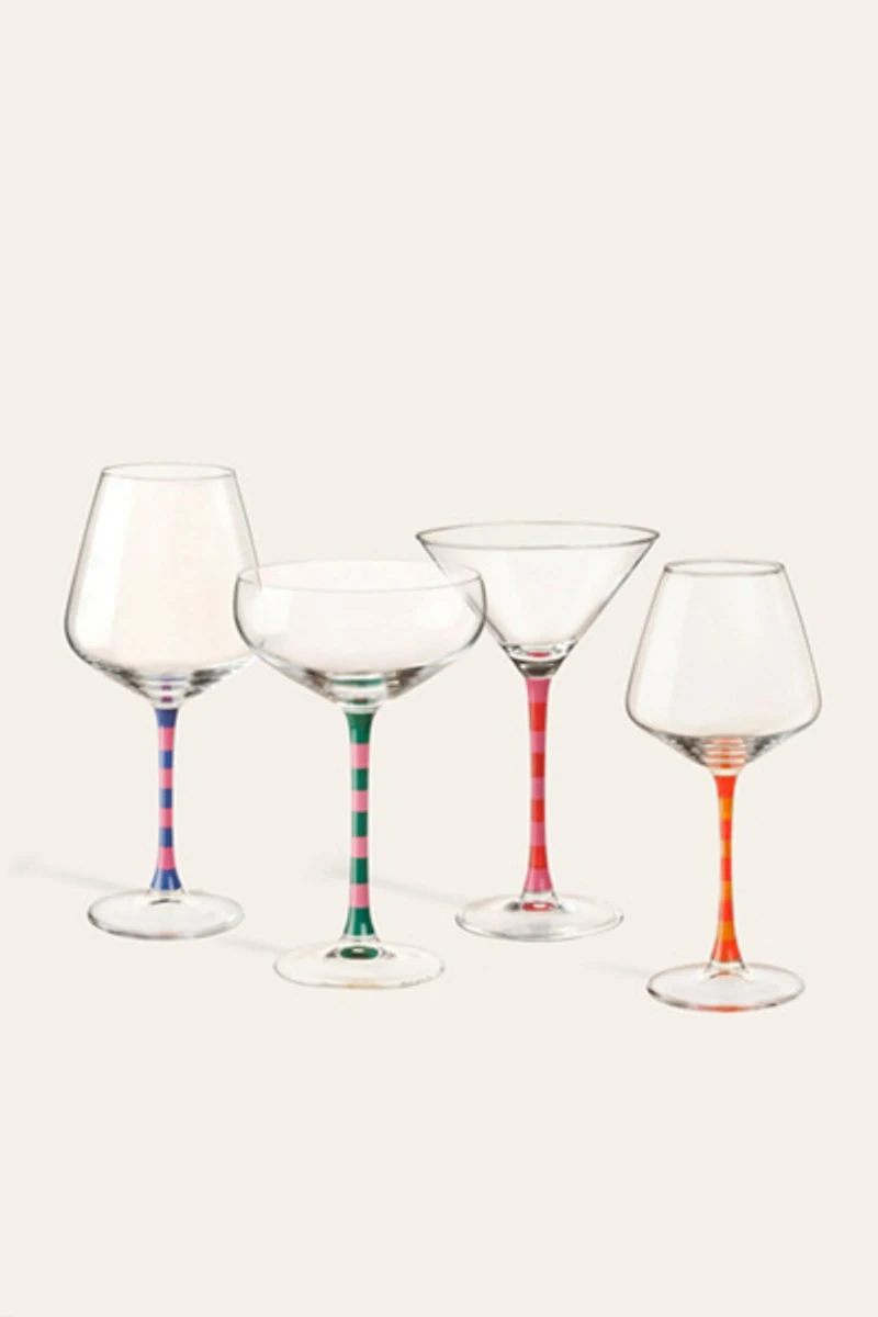 Zsa Zsa Zsu Loess Hand Painted Glass Martini Glass