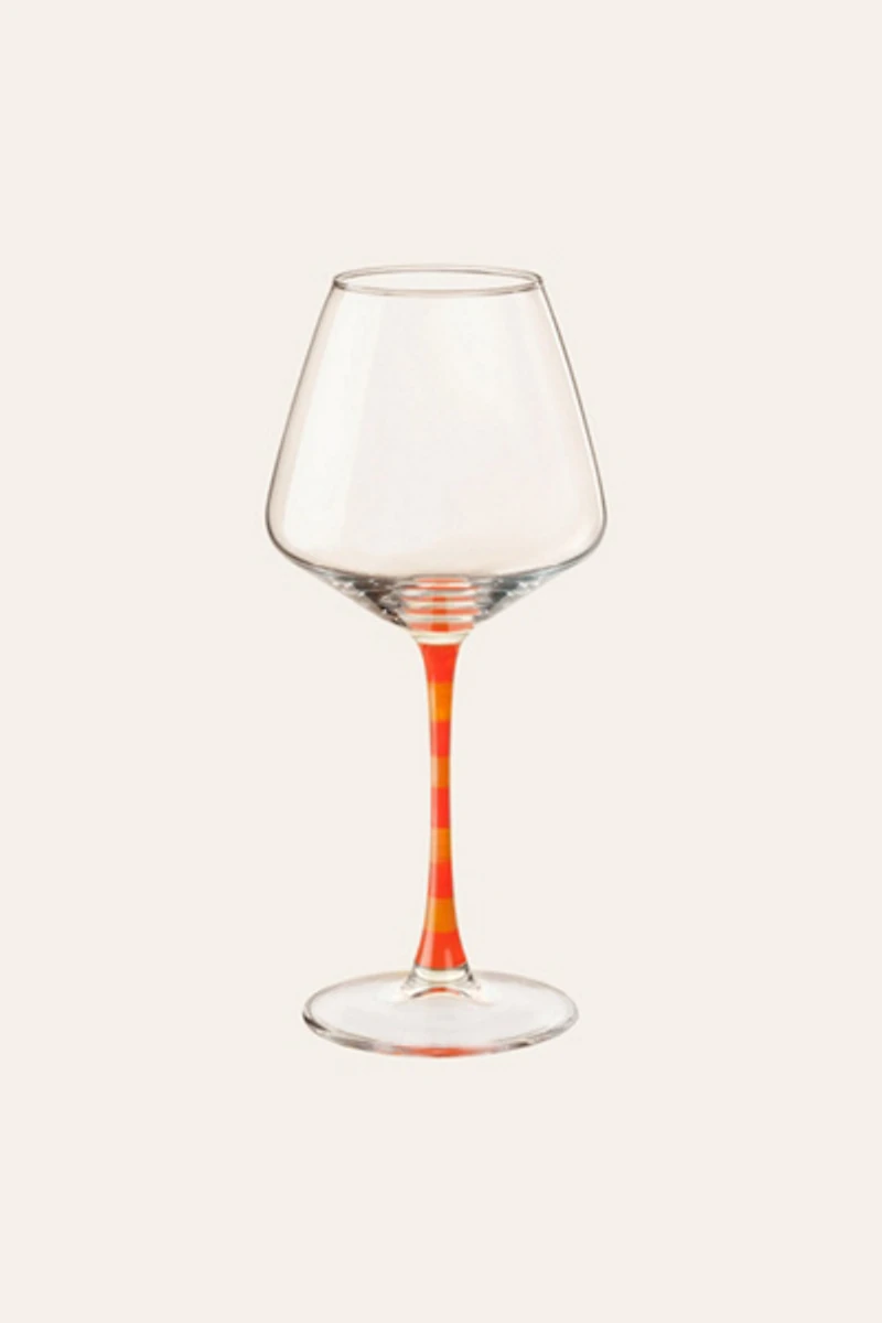 Zsa Zsa Zsu Loess Hand Painted Glass White Wine Glass