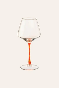 Zsa Zsa Zsu Loess Hand Painted  Glass White Wine Glass