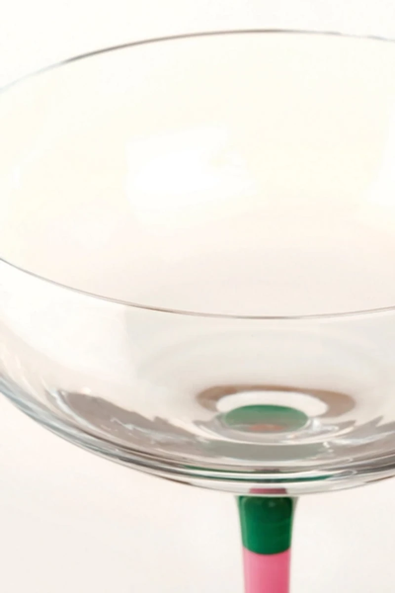 Zsa Zsa Zsu Loess Hand Painted Glass Champagne Glass