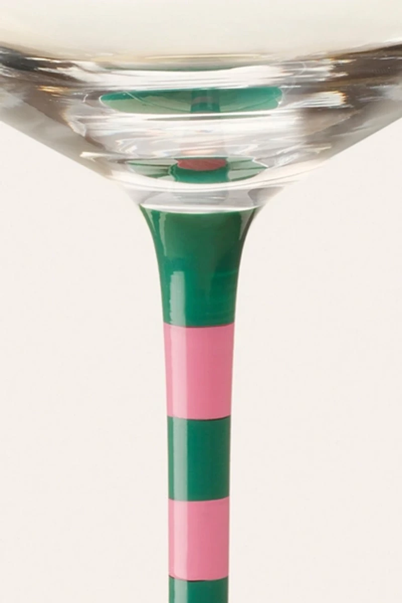 Zsa Zsa Zsu Loess Hand Painted Glass Champagne Glass