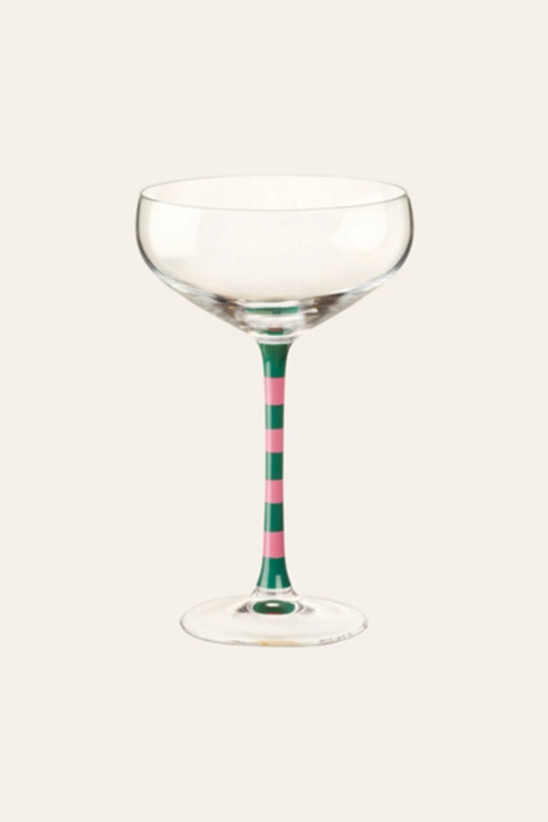 Zsa Zsa Zsu Loess Hand Painted Glass Champagne Glass