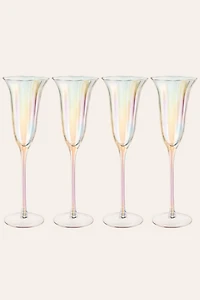 Zsa Zsa Zsu Loess Optical Glass Flute Champagne Glass Set
