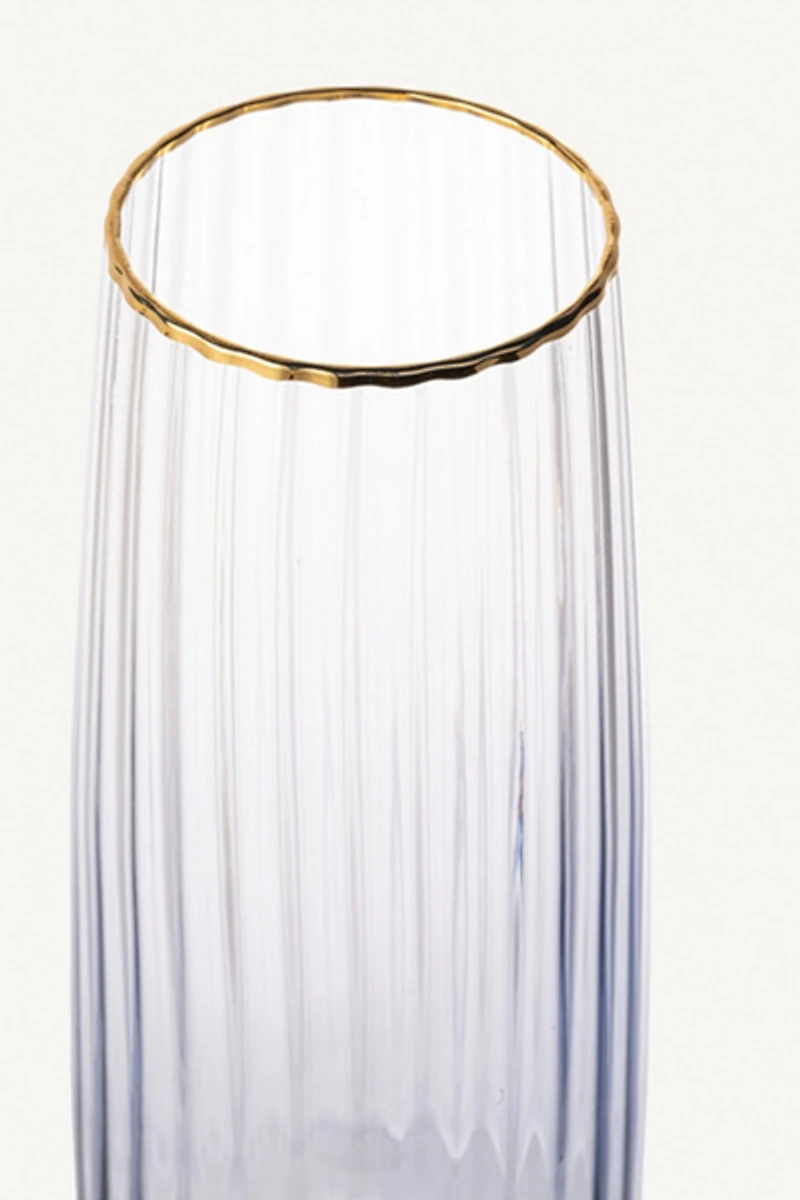 Zsa Zsa Zsu Ribbed Flute Champagne Glass Set