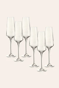 Zsa Zsa Zsu Poznan Optical Glass Flute Champagne Set