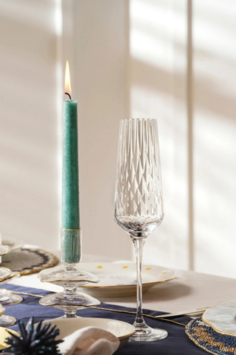 Zsa Zsa Zsu Poznan Optical Glass Flute Champagne Set