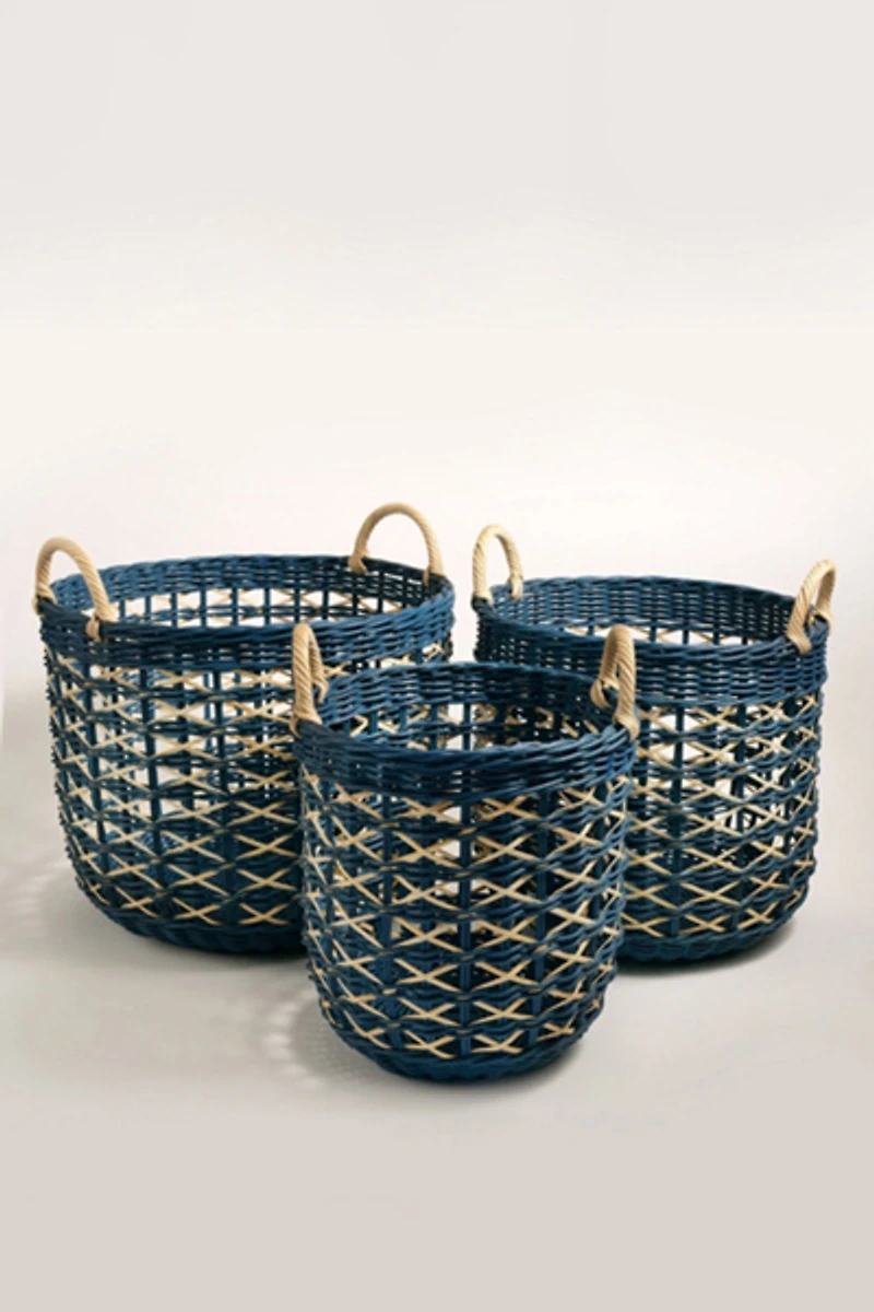 Zsa Zsa Zsu Java Round Rattan Basket