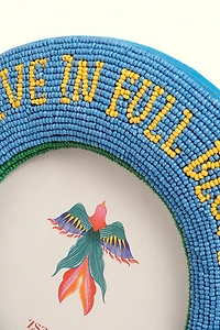 Zsa Zsu Dadri Round Decorative Beaded Wood Frame