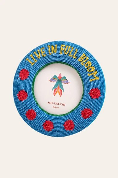 Zsa Zsu Dadri Round Decorative Beaded Wood Frame