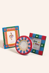Zsa Zsa Zsu Dadri Round Decorative Beaded Wood Frame