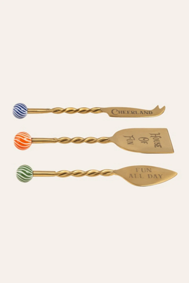 Zsa Zsa Zsu Rampur Steel Cheese Serving Set