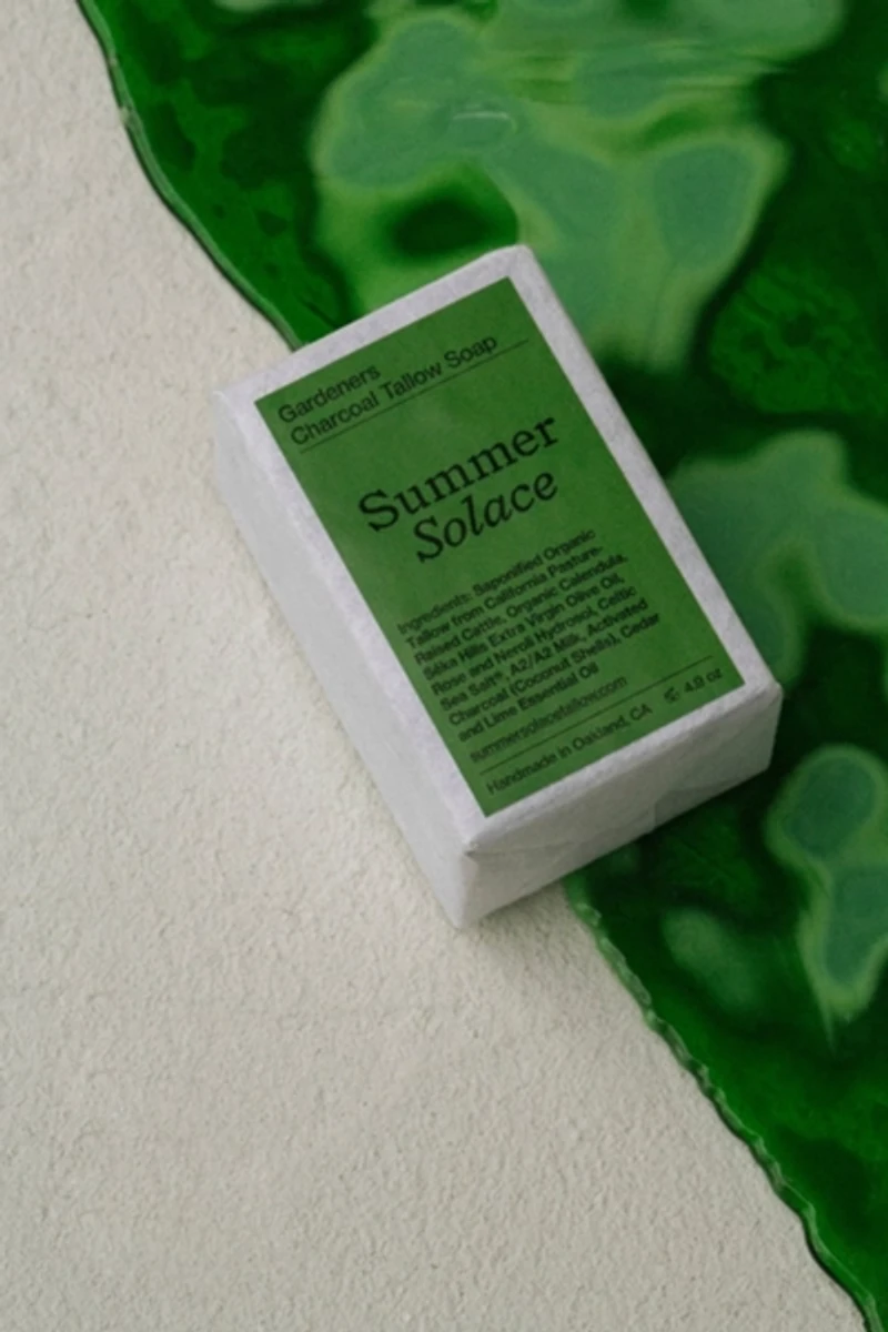 Summer Solace Tallow Gardener's Charcoal Soap Bar