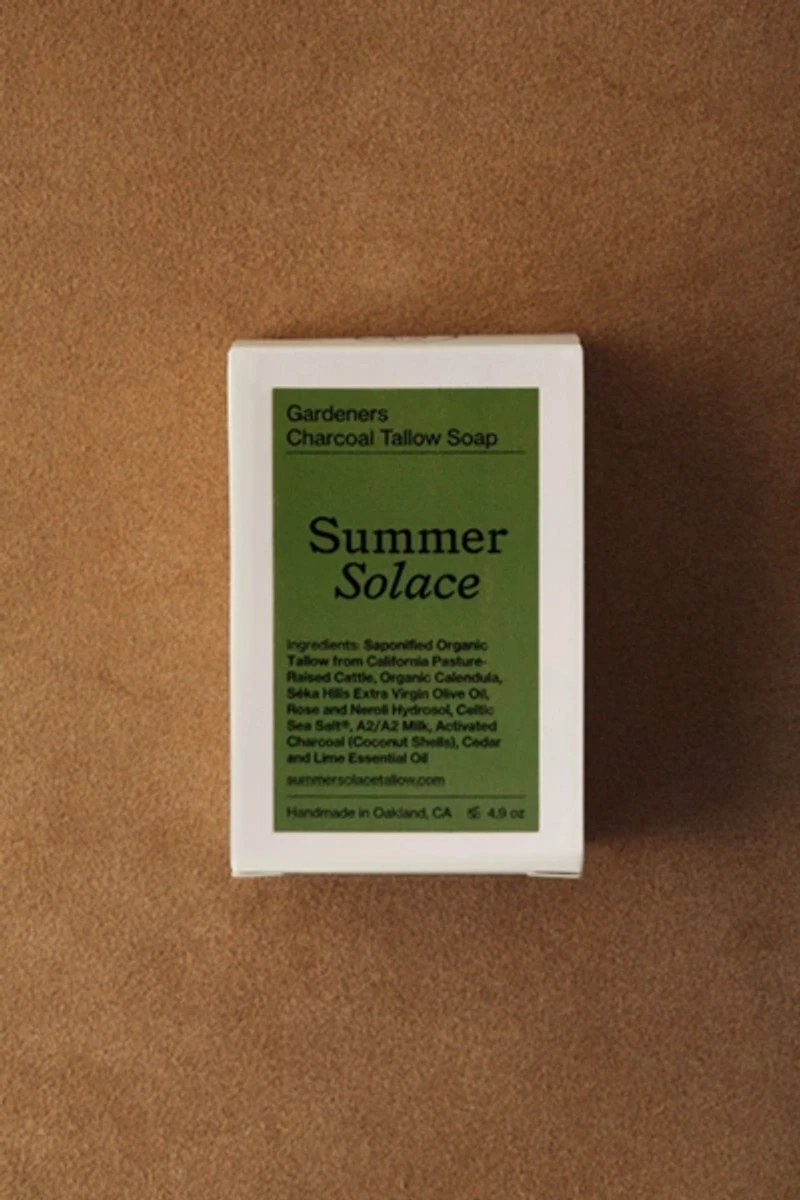 Summer Solace Tallow Gardener's Charcoal Soap Bar