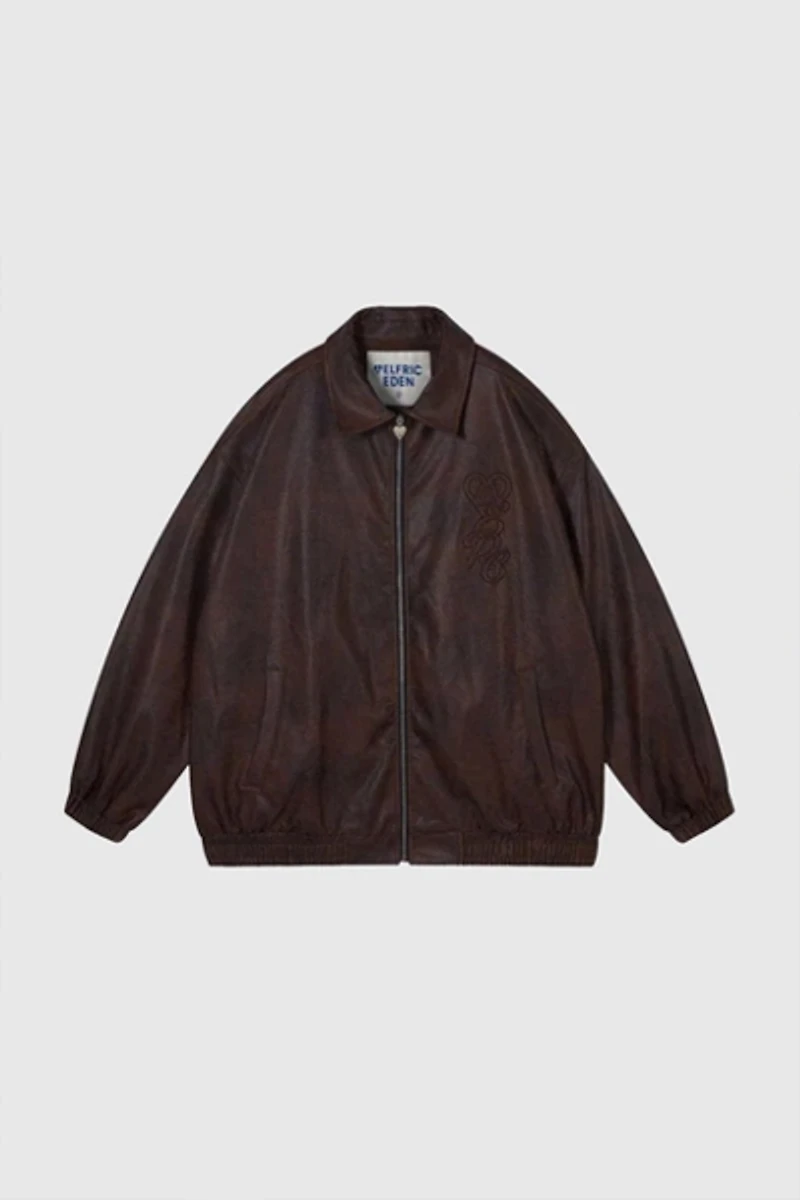 Aelfric Eden Embroidery Faux Leather Jacket