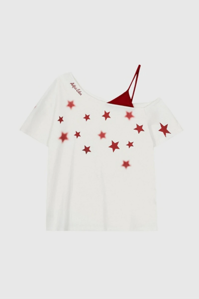 Aelfric Eden Star Graphic Off-The-Shoulder Tee