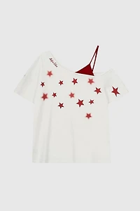 Aelfric Eden Star Graphic Off-The-Shoulder Tee