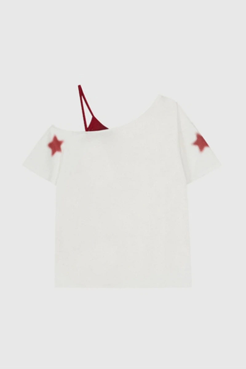 Aelfric Eden Star Graphic Off-The-Shoulder Tee