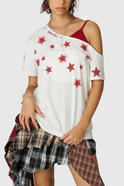 Aelfric Eden Star Graphic Off-The-Shoulder Tee