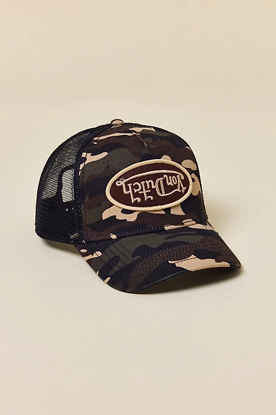 Von Dutch Camo Pattern Logo Trucker Hat