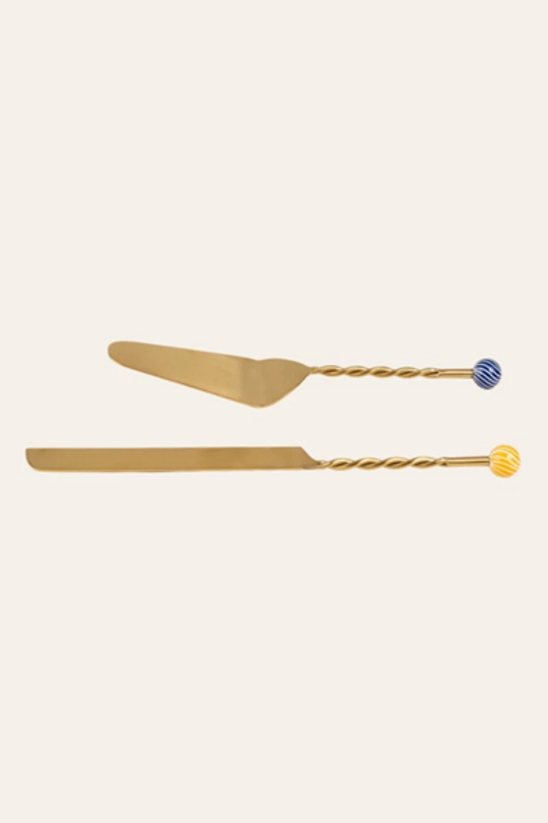 Zsa Zsu Rampur Steel Cake Serving Set